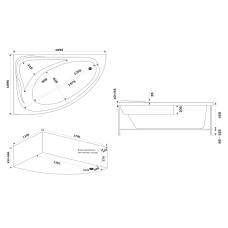 Акриловая ванна BAS Милан 170x110 L