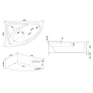 Акриловая ванна BAS Милан 170x110 L