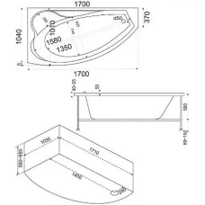 Акриловая ванна BAS Николь 170x104 L