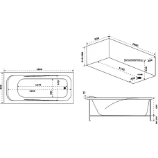Акриловая ванна BAS Кварта 180х80