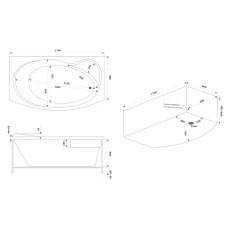 Акриловая ванна BAS Либера 170x100