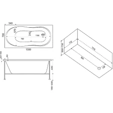 Акриловая ванна BAS Лима 130x70