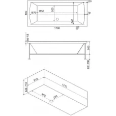 Акриловая ванна BAS Индика 170x80