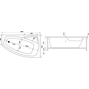 Акриловая ванна BAS Камея PRO 160x95 L