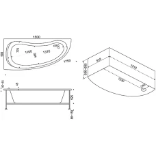 Акриловая ванна BAS Алегра 150x90 L