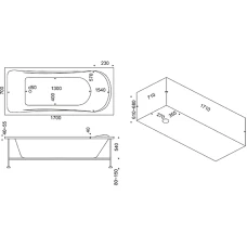 Акриловая ванна BAS Атланта 170x70