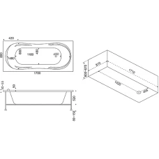 Акриловая ванна BAS Ахин 170x80