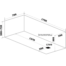 Акриловая ванна BAS Аякс 170x70
