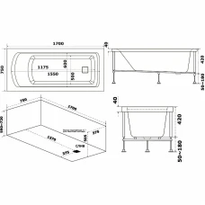 Акриловая ванна BAS Аякс 170x75