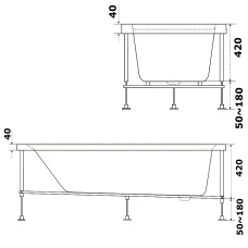 Акриловая ванна BAS Аякс 160x70