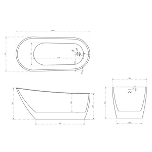 Акриловая ванна ABBER AB9353-1.3 130х70