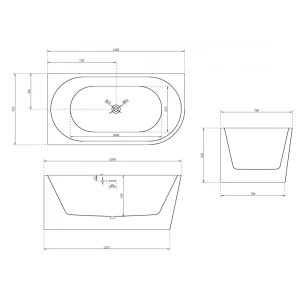 Акриловая ванна ABBER AB9257-1.5 L 150х78