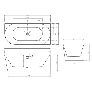 Акриловая ванна ABBER AB9258-1.7 R 170х78