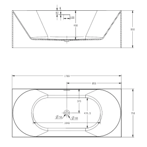 Акриловая ванна ABBER AB9281 170х75