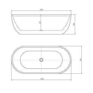 Акриловая ванна Aquanet Delight 170x78 черный матовый