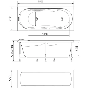 Акриловая ванна Marka One Vita 150x70
