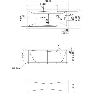 Акриловая ванна Marka One Raguza 180х80