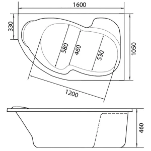 Акриловая ванна Marka One Aura 160x105 L