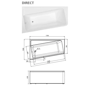 Акриловая ванна Marka One Direct 170x100 L