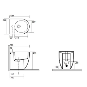 Биде напольное Kerasan Flo 312101*1
