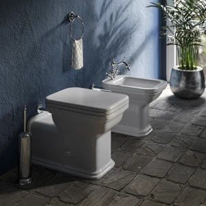 Биде напольное Kerasan Waldorf Prolongato 4120K1bi/cr*1