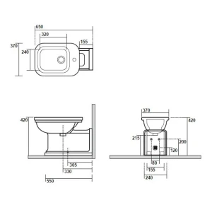 Биде напольное Kerasan Waldorf Prolongato 4120K1bi/cr*1