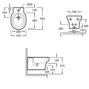 Биде подвесное Jacob Delafon Cleo EMI0002-0