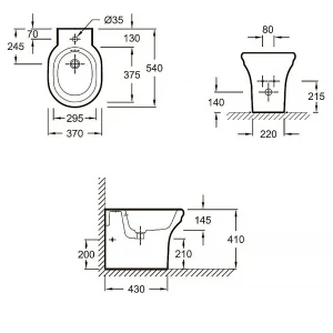 Биде напольное Jacob Delafon Cleo EBI0002-0