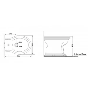 Биде напольное Creo Ceramique Dijon DI2000