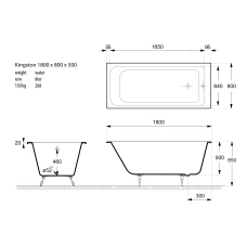 Чугунная ванна Vinsent Veron Kingston 180x80 с ножками