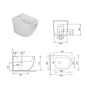 Биде напольное SantiLine SL-5051