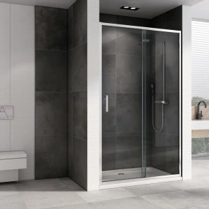 Душевая дверь в нишу Abber Schwarzer Diamant AG301005 100х190 хром, стекло прозрачное