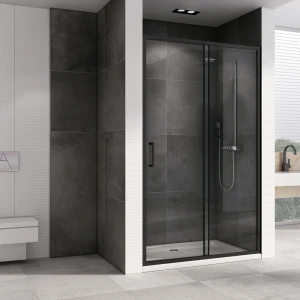 Душевая дверь в нишу Abber Schwarzer Diamant AG30100B5 100х190 черный, стекло прозрачное