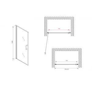 Душевая дверь в нишу Abber Sonnenstrand AG04080 80х195 хром, стекло прозрачное