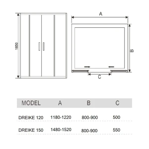 Душевая дверь в нишу River DREIKE 120 МТ