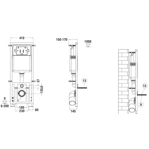 Инсталляция для унитаза WeltWasser Marberg 410 10000005948, без кнопки