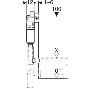 Скрытый бачок Geberit UP100 Delta 12 109.100.00.1