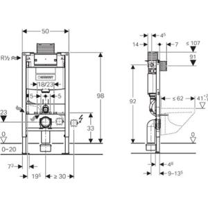 Инсталляция для унитаза Geberit Duofix Omega 12 111.030.00.1, без кнопки