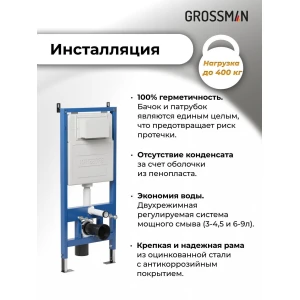 Комплект Grossman 97.01.000, инсталляция 900.K31.01.000, клавиша Galaxy 700.K31.01.000.000 белый глянец