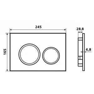 Кнопка смыва Esbano SLIM-37GW, белый глянец