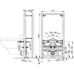 Инсталляция для биде Alcadrain A105/1000