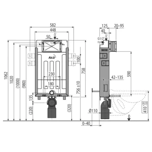 Инсталляция для унитаза Alcadrain Renovmodul AM115/1000