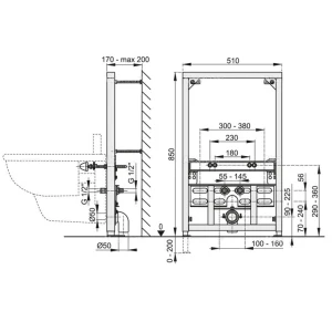 Инсталляция для биде Alcadrain A105/850