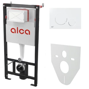 Инсталляция для унитаза Alcadrain AM101/1120-4:1 RU M670-0001, с белой клавишей смыва M670