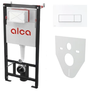 Инсталляция для унитаза Alcadrain AM101/1120-4:1 RU M570-0001, с белой клавишей смыва M570