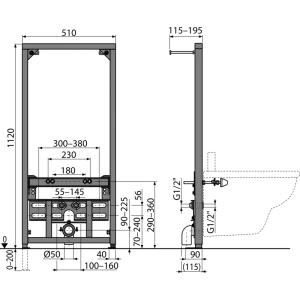 Инсталляция для биде Alcadrain A105/1120