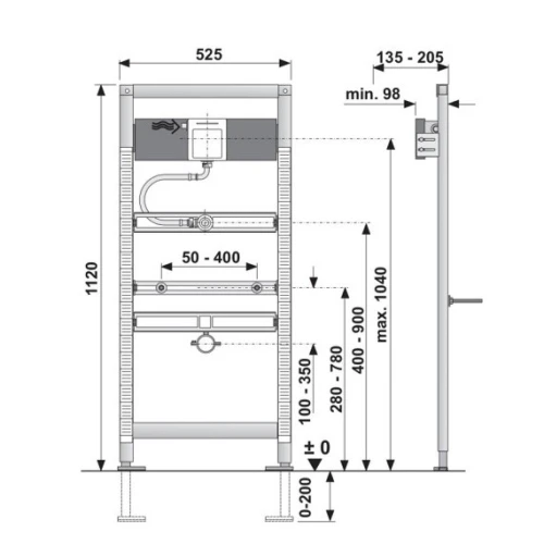 Инсталляция для писсуара Villeroy&Boch ViConnect 92198900