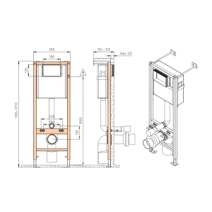 Инсталляция для унитаза Cersanit Vector 40, без кнопки