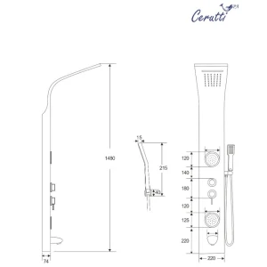Душевая панель Cerutti SPA Twin BK CT9984