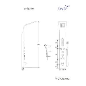 Душевая панель Cerutti SPA Victoria RG CT9977